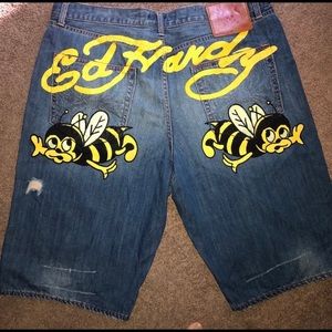 Men’s Ed Hardy Blue Jean shorts